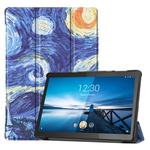 For Lenovo M10 X605FCL Colored Drawing Horizontal Flip Leather Case, with Three-folding Holder & Sleep / Wake-up Function(Starry Sky)