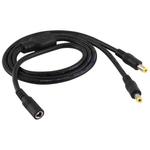 8A 5.5 x 2.5mm 1 to 2 Female to Male Plug DC Power Splitter Adapter Power Cable, Cable Length: 70cm(Black)