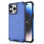 For iPhone 15 Pro Max Honeycomb Phone Case(Blue)