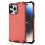 For iPhone 15 Pro Max Honeycomb Phone Case(Red)