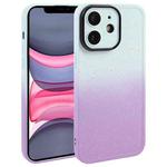 For iPhone 11 Gradient Starry Silicone Phone Case with Lens Film(White Purple)