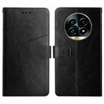 For Realme 13 Pro 5G / 13 Pro+ 5G HT01 Y-shaped Pattern Flip Leather Phone Case(Black)