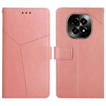 For Realme C63 5G HT01 Y-shaped Pattern Flip Leather Phone Case(Pink)