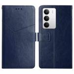 For Realme C75 5G HT01 Y-shaped Pattern Flip Leather Phone Case(Blue)