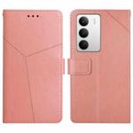 For Realme C75 5G HT01 Y-shaped Pattern Flip Leather Phone Case(Pink)