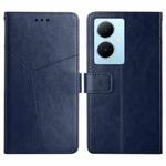 For vivo Y78+ HT01 Y-shaped Pattern Flip Leather Phone Case(Blue)