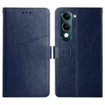 For vivo Y04 4G / Y29s 5G HT01 Y-shaped Pattern Flip Leather Phone Case(Blue)