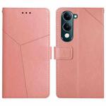 For vivo Y04 4G / Y29s 5G HT01 Y-shaped Pattern Flip Leather Phone Case(Pink)