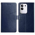 For vivo Y29 4G Global HT01 Y-shaped Pattern Flip Leather Phone Case(Blue)