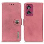For Motorola Edge 50 Fusion KHAZNEH Cowhide Texture Flip Leather Phone Case(Pink)