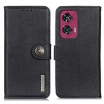 For Motorola Edge 50 Fusion KHAZNEH Cowhide Texture Flip Leather Phone Case(Black)