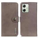 For Motorola Moto G64 5G KHAZNEH Cowhide Texture Flip Leather Phone Case(Khaki)