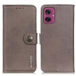 For Motorola Moto G55 5G KHAZNEH Cowhide Texture Flip Leather Phone Case(Khaki)