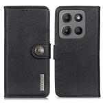 For Motorola Moto G15 4G / G05 KHAZNEH Cowhide Texture Flip Leather Phone Case(Black)