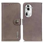 For OPPO Reno11 Pro 5G Global KHAZNEH Cowhide Texture Flip Leather Phone Case(Khaki)