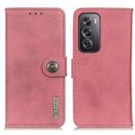 For OPPO Reno12 Pro 5G Global KHAZNEH Cowhide Texture Flip Leather Phone Case(Pink)