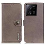 For Xiaomi 13T 5G / Redmi K60 Ultra 5G KHAZNEH Cowhide Texture Flip Leather Phone Case(Khaki)