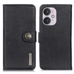 For Xiaomi Redmi 13C KHAZNEH Cowhide Texture Flip Leather Phone Case(Black)