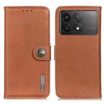 For Xiaomi Redmi K70 5G / K70 Pro 5G KHAZNEH Cowhide Texture Flip Leather Phone Case(Brown)