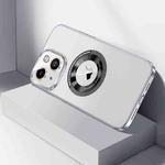 For iPhone 14 Plus CD Texture MagSafe Magnetic Phone Case(White)