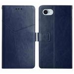 For iPhone SE 2024 HT01 Y-shaped Pattern Flip Leather Phone Case(Blue)