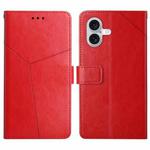 For iPhone 17 HT01 Y-shaped Pattern Flip Leather Phone Case(Red)