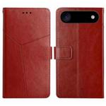 For iPhone 17 Air HT01 Y-shaped Pattern Flip Leather Phone Case(Brown)