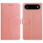 For iPhone 17 Air HT01 Y-shaped Pattern Flip Leather Phone Case(Pink)