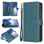 For Motorola Edge 40 9 Card Slots Zipper Wallet Leather Flip Phone Case(Green)