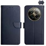 For Realme 12 Pro/12 Pro+ Global Genuine Leather Fingerprint-proof Flip Phone Case(Blue)