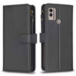 For Nokia C22 9 Card Slots Zipper Wallet Leather Flip Phone Case(Black)