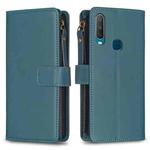 For vivo Y11 / Y15 / Y12 / Y17 9 Card Slots Zipper Wallet Leather Flip Phone Case(Green)