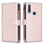 For vivo Y11 / Y15 / Y12 / Y17 9 Card Slots Zipper Wallet Leather Flip Phone Case(Rose Gold)