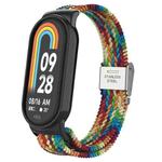 For Xiaomi Mi Band 8 Metal Head + Adjustable Nylon Braided Steel Buckle Watch Band(Colorful)