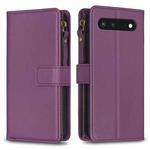 For Google Pixel 7 9 Card Slots Zipper Wallet Leather Flip Phone Case(Dark Purple)