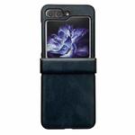 For Samsung Galaxy Z Flip5 Crazy Horse Texture Hinge Shockproof Protective Phone Case(Blue)