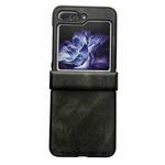 For Samsung Galaxy Z Flip5 Crazy Horse Texture Hinge Shockproof Protective Phone Case(Grey)