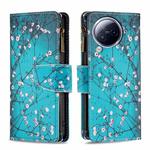 For Xiaomi Civi 3 5G Colored Drawing Pattern Zipper Leather Phone Case(Plum Blossom)