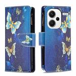 For Xiaomi Redmi Note 13 Pro+ 5G Colored Drawing Pattern Zipper Leather Phone Case(Big Butterfly)