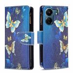 For Xiaomi Redmi 13C Colored Drawing Pattern Zipper Leather Phone Case(Big Butterfly)