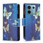 For Xiaomi Poco M6 Pro 4G Colored Drawing Pattern Zipper Leather Phone Case(Big Butterfly)