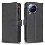 For Xiaomi Civi 3 5G 9 Card Slots Zipper Wallet Leather Flip Phone Case(Black)