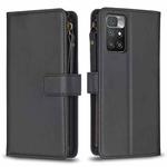 For Xiaomi Redmi 10 9 Card Slots Zipper Wallet Leather Flip Phone Case(Black)
