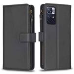 For Xiaomi Redmi Note 12S 4G 9 Card Slots Zipper Wallet Leather Flip Phone Case(Black)