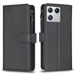 For Xiaomi 13 9 Card Slots Zipper Wallet Leather Flip Phone Case(Black)