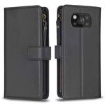 For Xiaomi Poco X3 9 Card Slots Zipper Wallet Leather Flip Phone Case(Black)