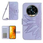 For Realme 13 Pro 5G / 13 Pro+ 5G Skin Feel Sun Flower Embossed Flip Leather Phone Case with Lanyard(Purple)