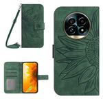 For Realme 13 Pro 5G / 13 Pro+ 5G Skin Feel Sun Flower Embossed Flip Leather Phone Case with Lanyard(Green)