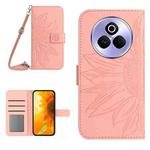 For Realme P3 Pro 5G Global Skin Feel Sun Flower Embossed Flip Leather Phone Case with Lanyard(Pink)