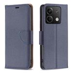 For Xiaomi Redmi Note 13 4G Global Litchi Texture Pure Color Leather Phone Case(Blue)